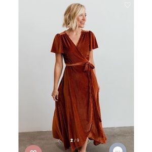 Baltic Born copper rubbed velvet dress